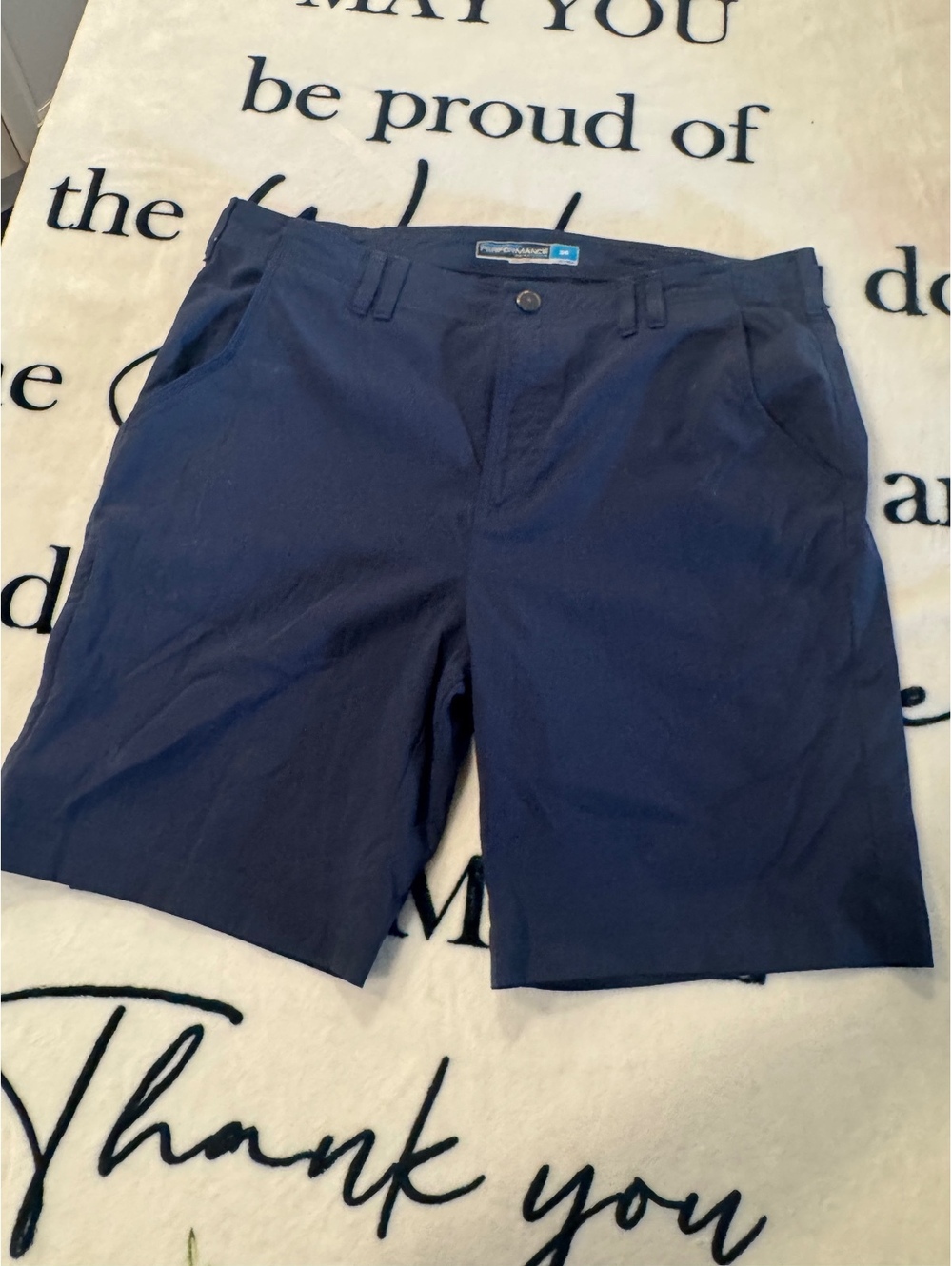 Roundtree & Yorke navy blue performance shorts, size 36